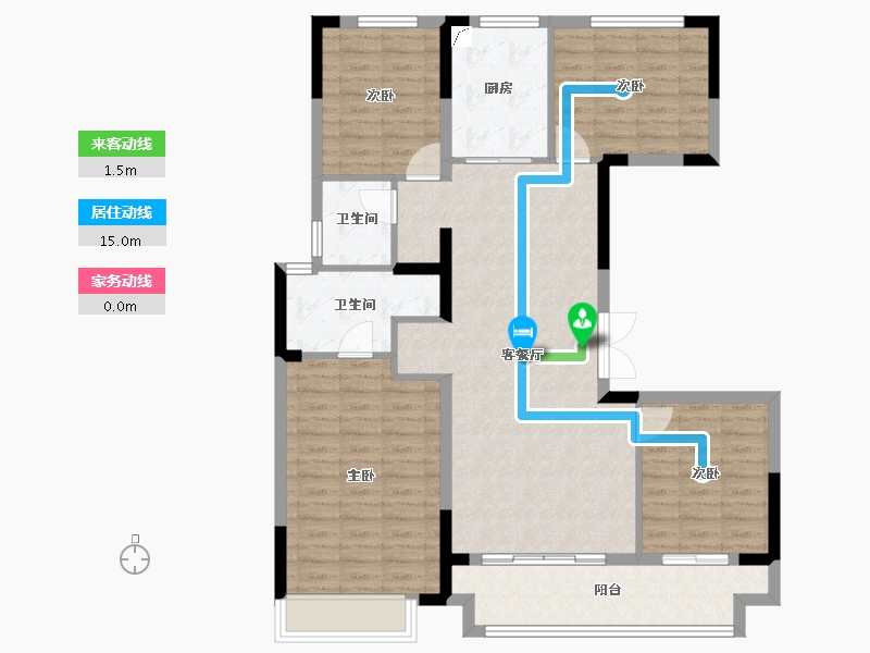 浙江省-绍兴市-天樾东府-108.80-户型库-动静线