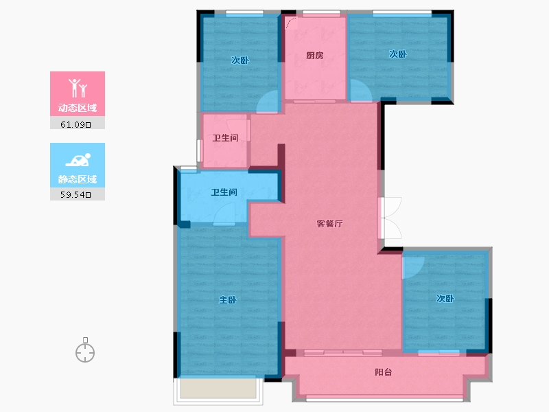 浙江省-绍兴市-天樾东府-108.80-户型库-动静分区