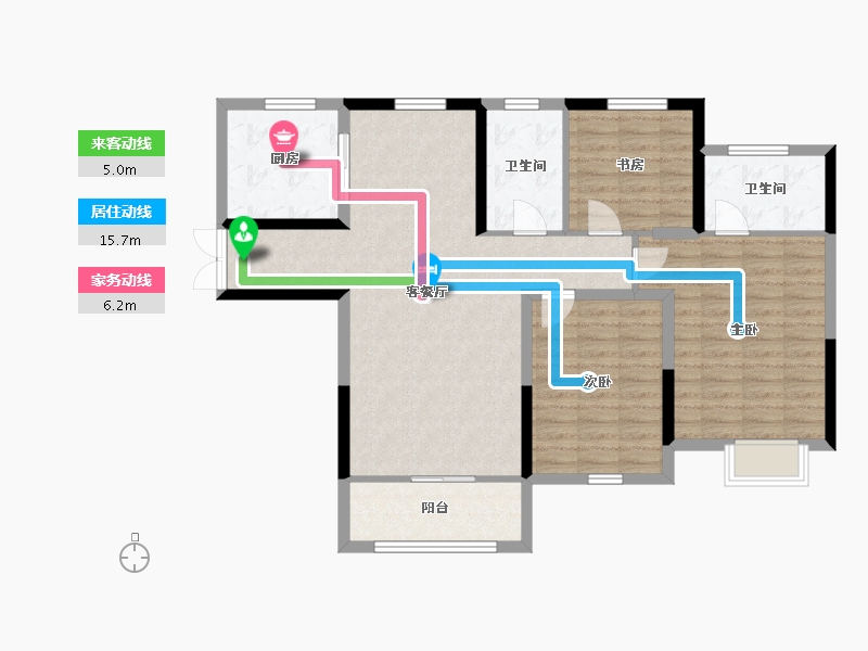 江苏省-徐州市-悦景华府-100.80-户型库-动静线