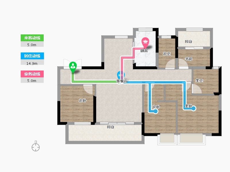 湖南省-长沙市-浏阳万达广场-114.40-户型库-动静线