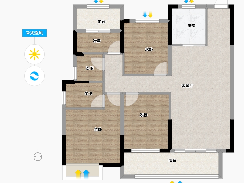 湖南省-长沙市-浏阳万达广场-102.40-户型库-采光通风