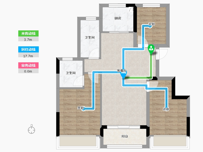 浙江省-台州市-汇成阳光珺府-71.20-户型库-动静线