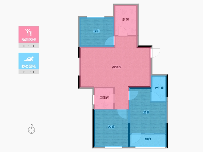 山东省-青岛市-京华海悦-88.51-户型库-动静分区