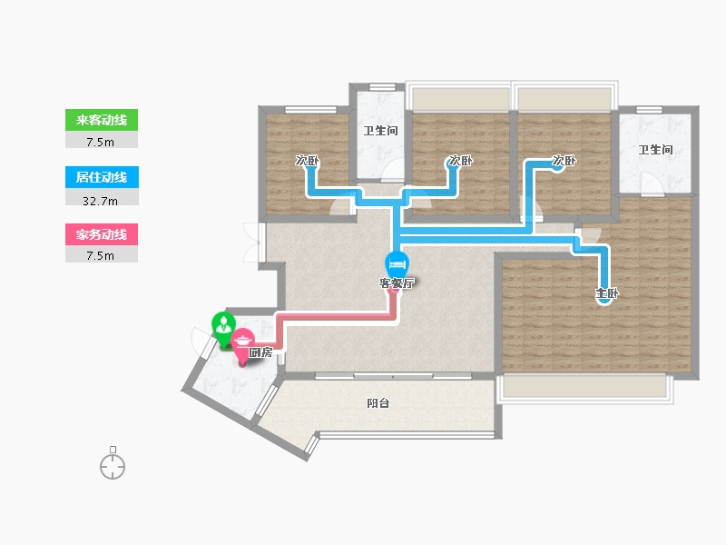 重庆-重庆市-电建洺悦府-136.48-户型库-动静线