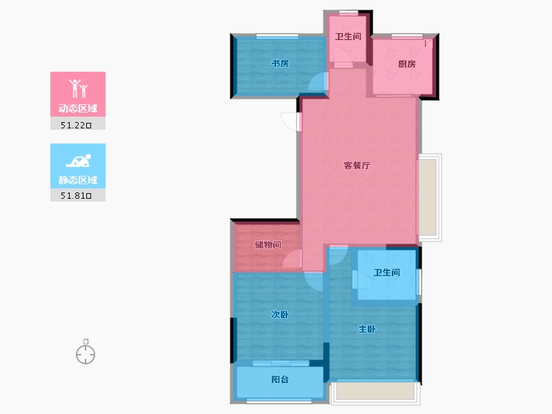 浙江省-台州市-金茂临江上城-91.20-户型库-动静分区