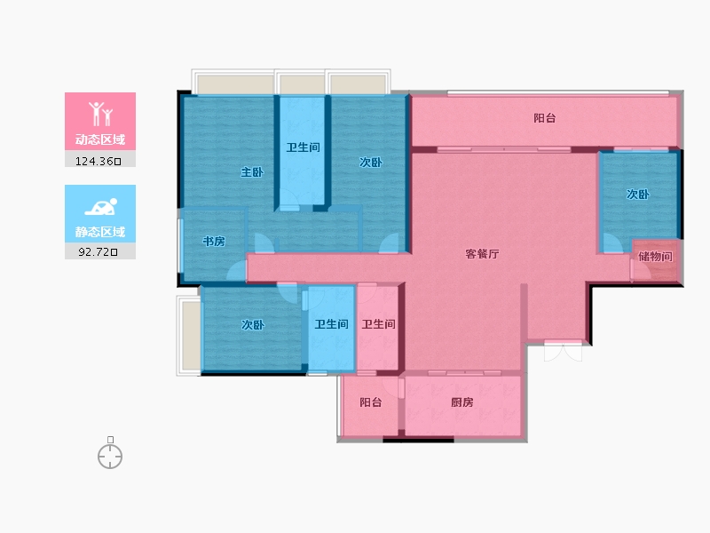 重庆-重庆市-江北嘴公园里-197.13-户型库-动静分区