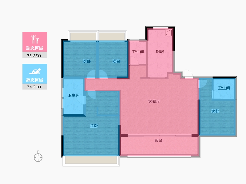 江苏省-无锡市-和玺-135.01-户型库-动静分区