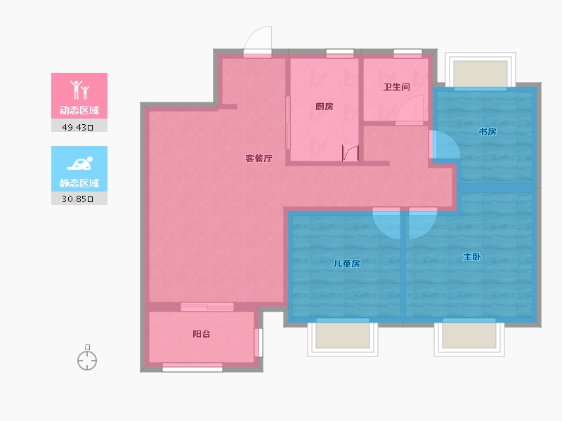 江苏省-徐州市-万科尚都会-71.15-户型库-动静分区