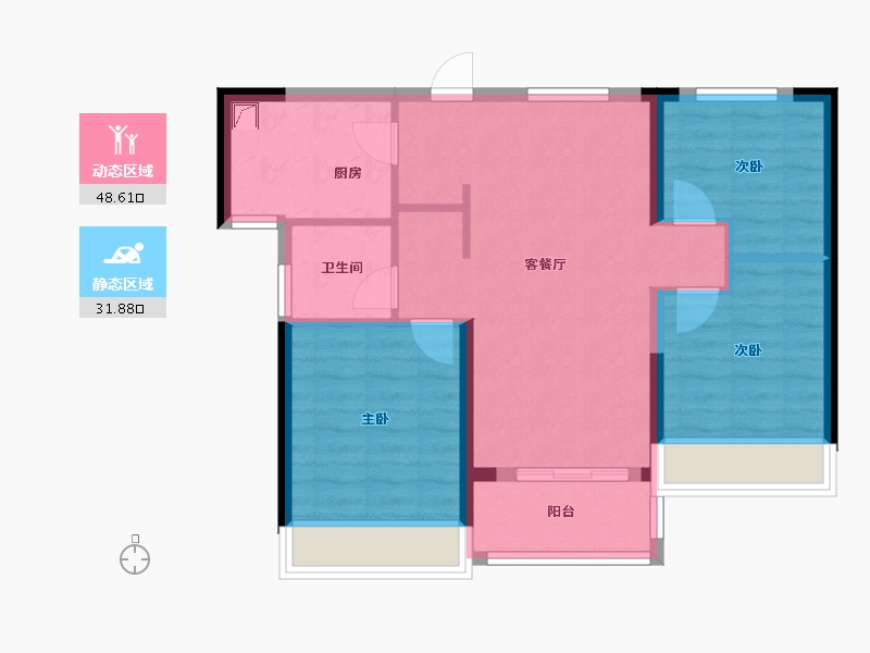 浙江省-绍兴市-HFC华发金融活力城-71.80-户型库-动静分区