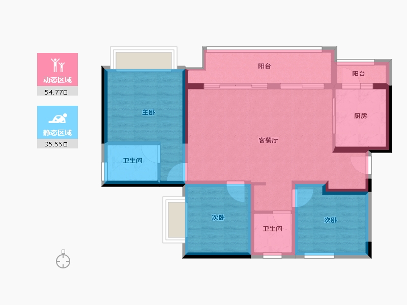 重庆-重庆市-江津吾悦华府-80.15-户型库-动静分区