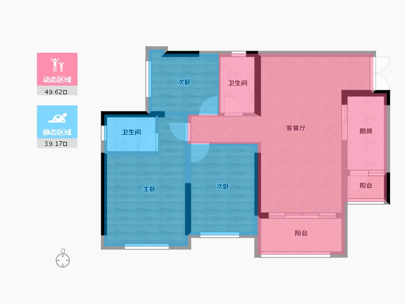 重庆-重庆市-永川新鸥鹏巴川府-79.05-户型库-动静分区