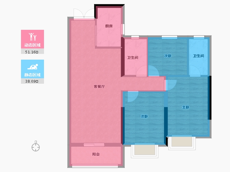 广东省-江门市-嘉福铭著-80.01-户型库-动静分区