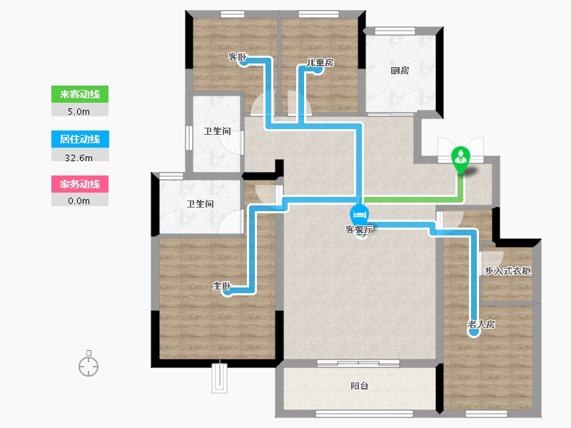 江苏省-徐州市-徐州富春山居-114.05-户型库-动静线