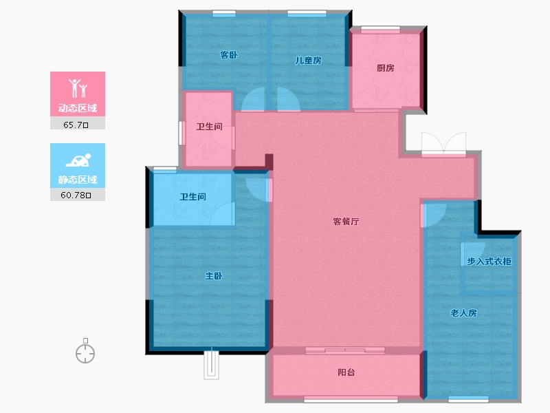 江苏省-徐州市-徐州富春山居-114.05-户型库-动静分区