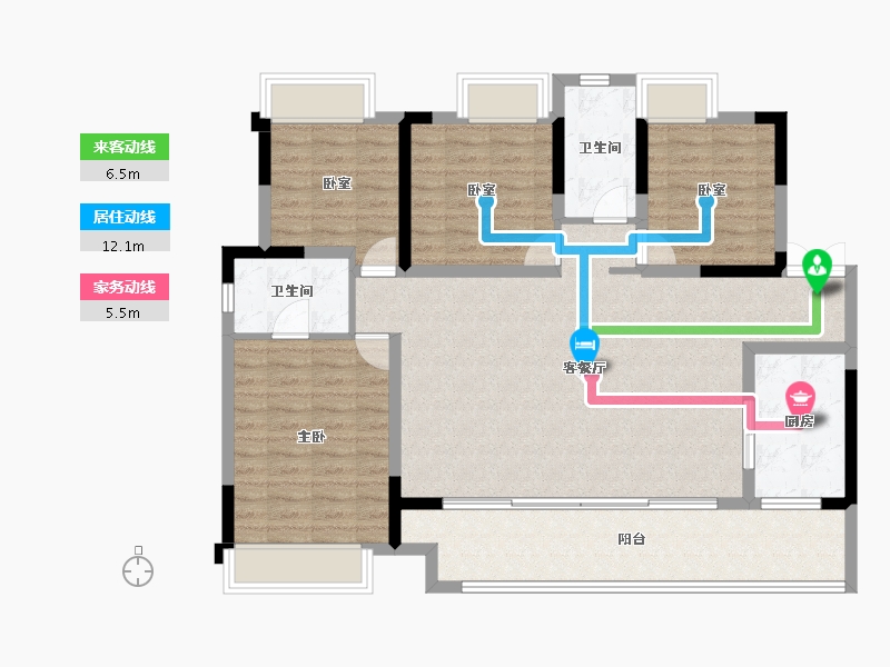 重庆-重庆市-中建滨江星城-113.22-户型库-动静线