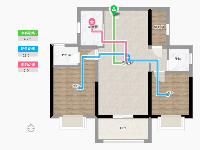 福建省-泉州市-金龙壹号广场-74.28-户型库-动静线