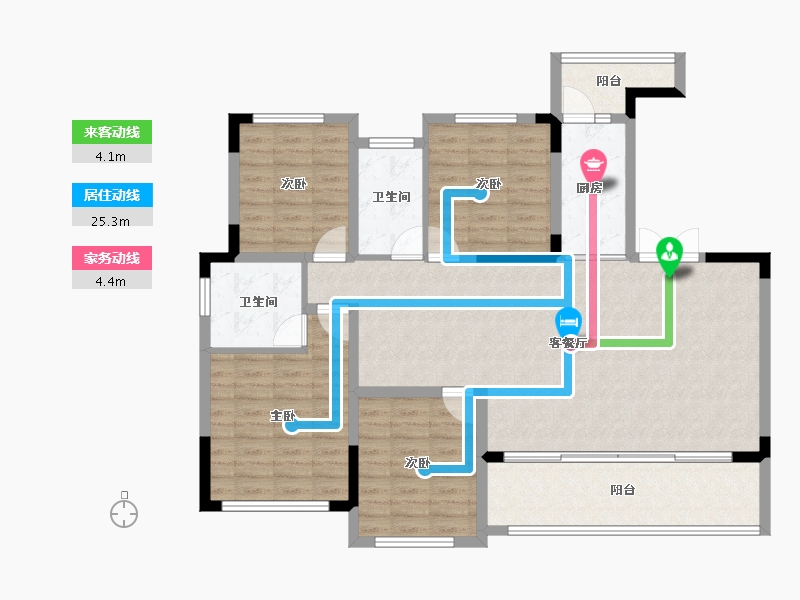 重庆-重庆市-启迪协信重庆科技城-118.51-户型库-动静线