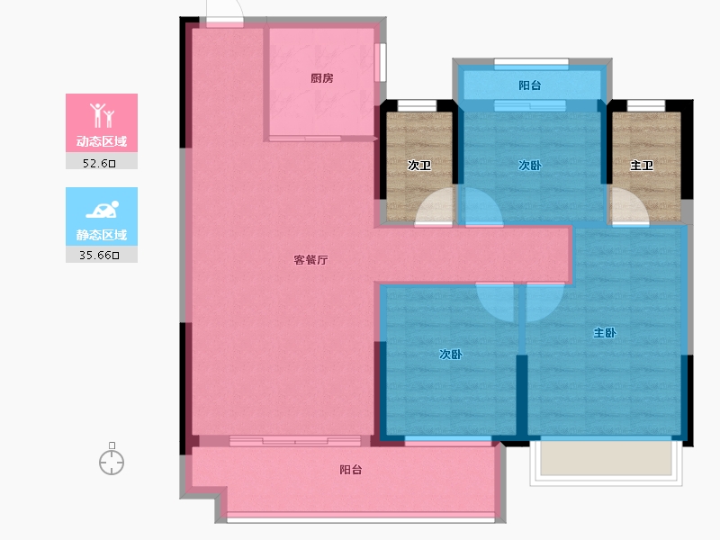 湖南省-长沙市-浏阳万达广场-86.40-户型库-动静分区