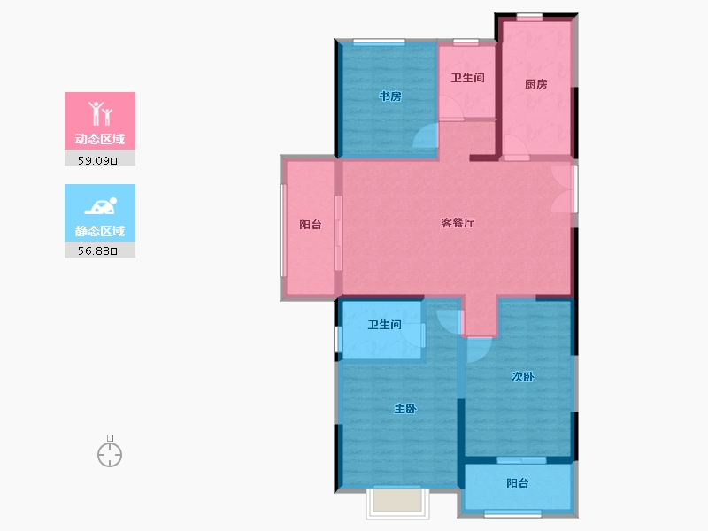 江苏省-徐州市-悦景华府-104.80-户型库-动静分区