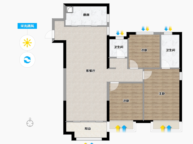 陕西省-西安市-保利熙岸林语-100.00-户型库-采光通风