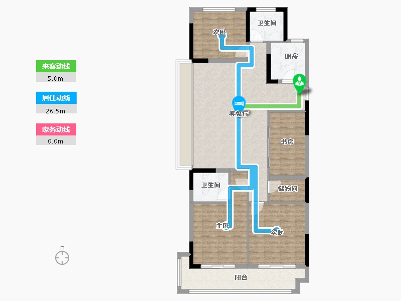 浙江省-台州市-万星观澜云著-113.60-户型库-动静线