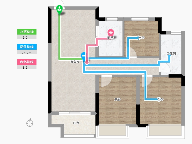 浙江省-绍兴市-天樾东府-71.20-户型库-动静线