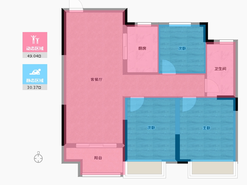 浙江省-绍兴市-天樾东府-71.20-户型库-动静分区