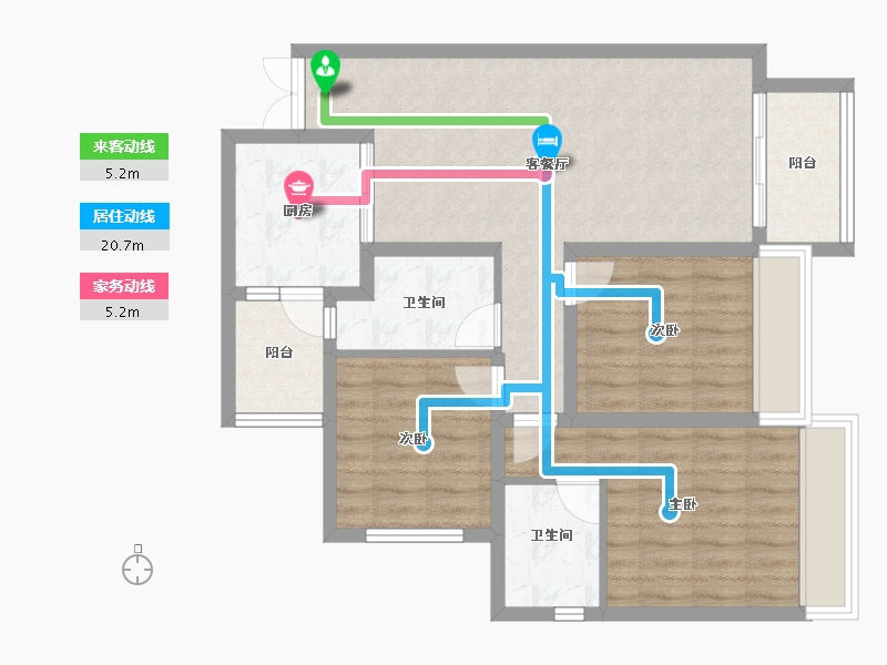 重庆-重庆市-电建洺悦府-83.28-户型库-动静线