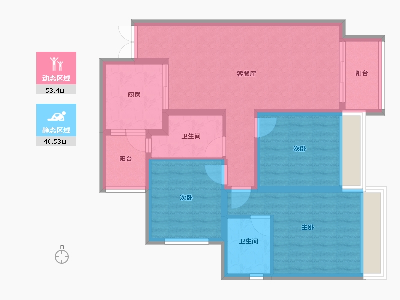 重庆-重庆市-电建洺悦府-83.28-户型库-动静分区