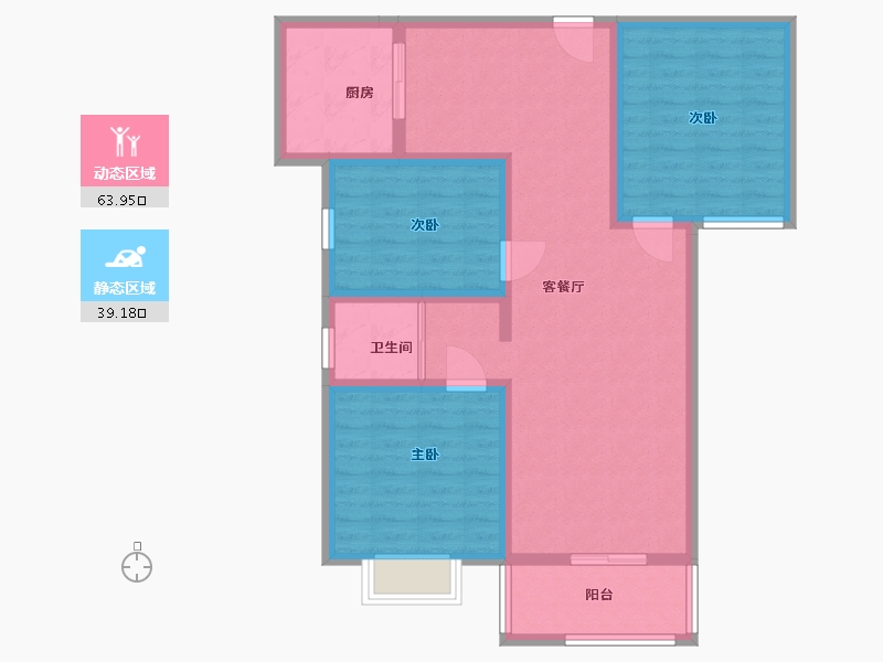 新疆维吾尔自治区-哈密地区-哈景御城-92.00-户型库-动静分区