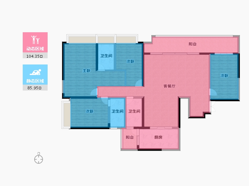 重庆-重庆市-江北嘴公园里-172.18-户型库-动静分区