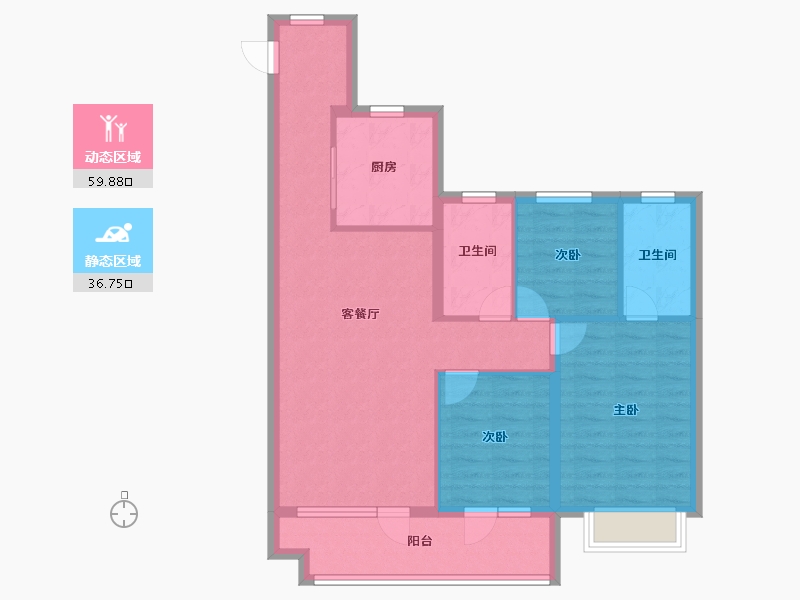 山东省-青岛市-中国中铁诺德澜湾-86.41-户型库-动静分区