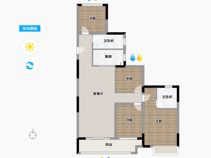 浙江省-台州市-万星观澜云著-110.40-户型库-采光通风