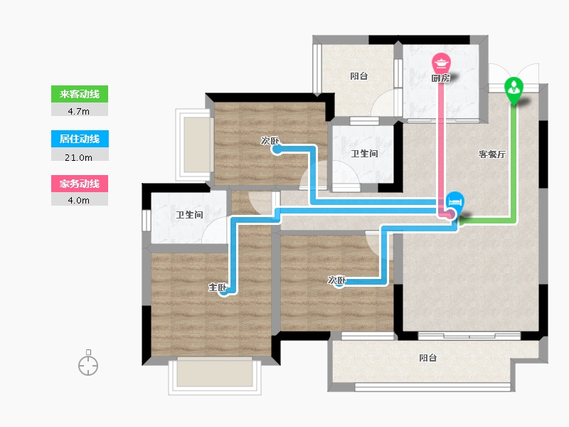 重庆-重庆市-启迪协信重庆科技城-79.11-户型库-动静线