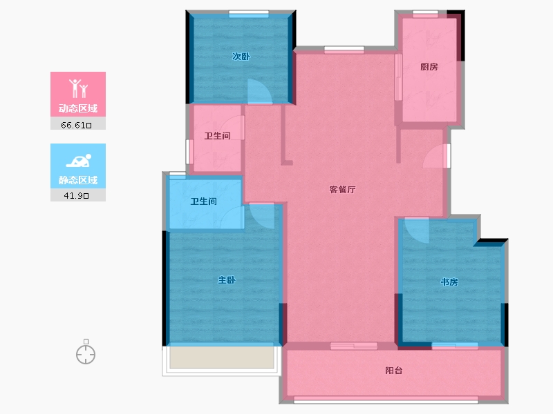 安徽省-淮北市-理想城-96.00-户型库-动静分区