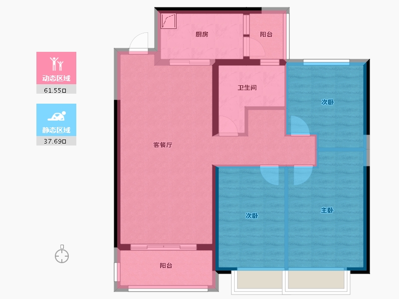 山西省-太原市-恒大林语郡-89.00-户型库-动静分区