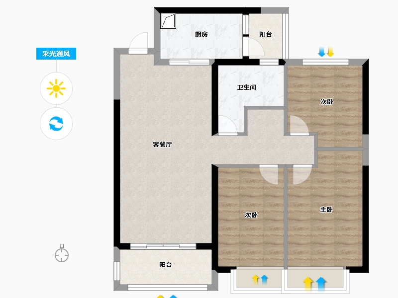 山西省-太原市-恒大林语郡-89.00-户型库-采光通风