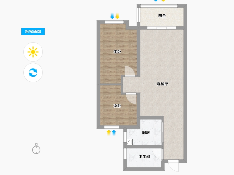 河北省-石家庄市-金辉优步悦山-65.00-户型库-采光通风