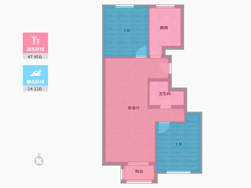 北京-北京市-御园(E区)-71.00-户型库-动静分区