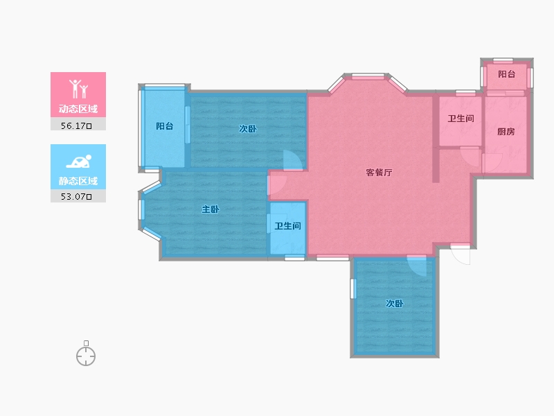 北京-北京市-玺萌丽苑-105.94-户型库-动静分区