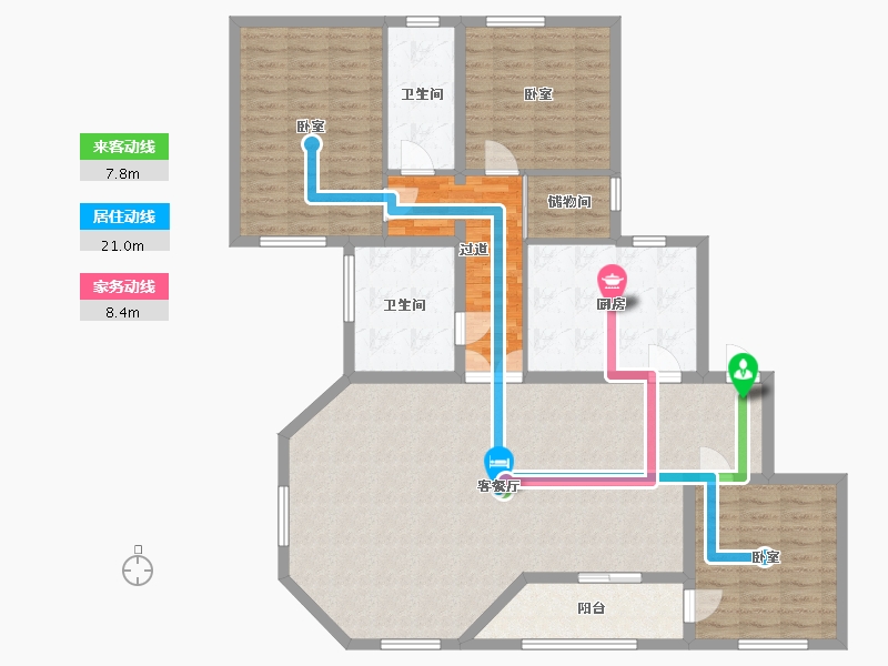 广东省-东莞市-卧龙新村-132.80-户型库-动静线