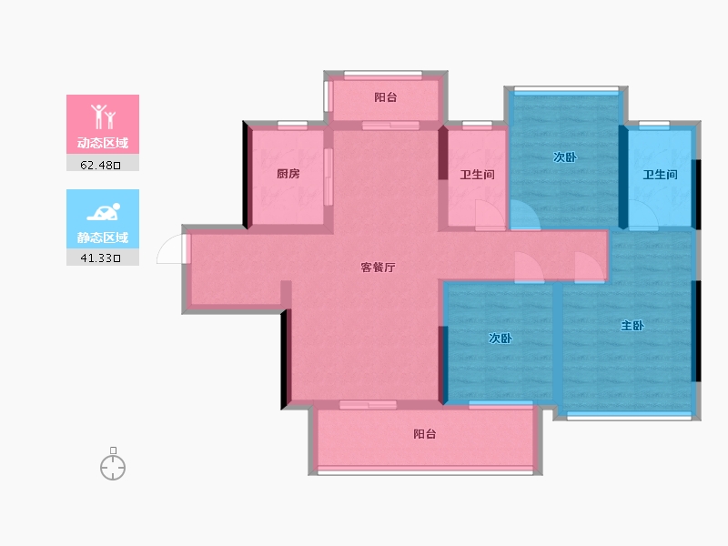 广西壮族自治区-贵港市-融创九棠府-90.00-户型库-动静分区