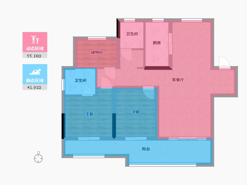 安徽省-淮北市-御溪悦榕府-90.32-户型库-动静分区