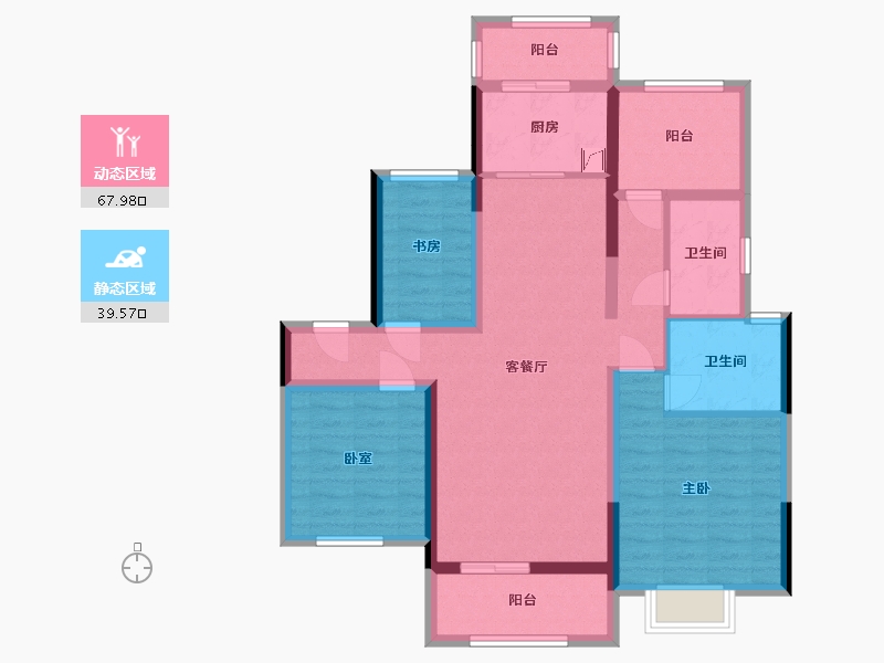 广东省-惠州市-蓝光雍和园-100.86-户型库-动静分区