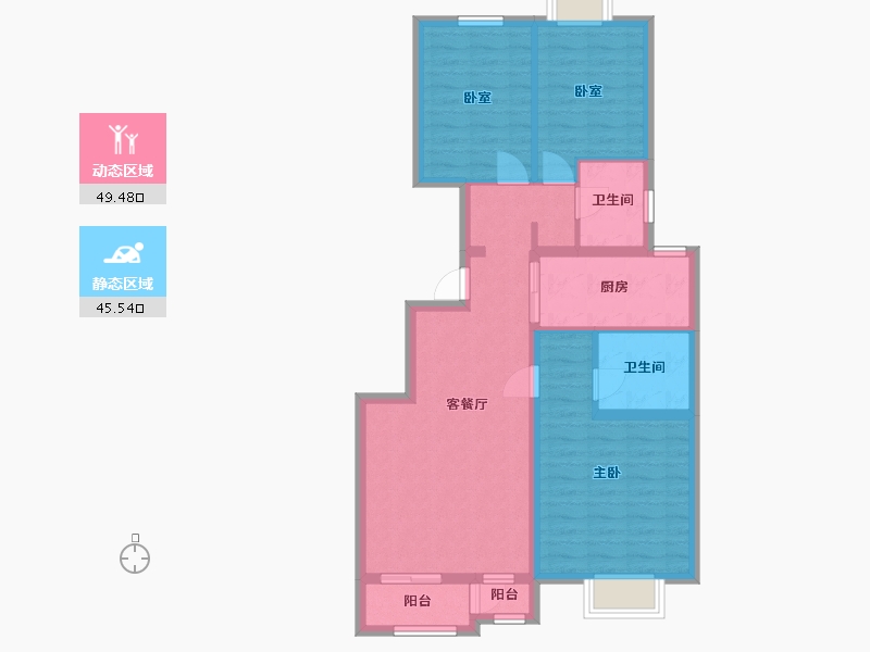 北京-北京市-万年花城万芳园-二区-98.00-户型库-动静分区