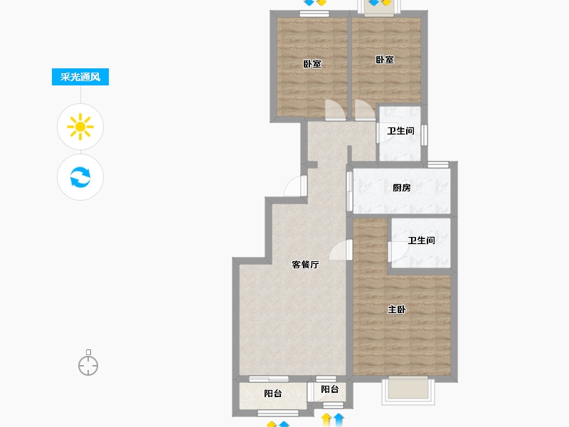 北京-北京市-万年花城万芳园-二区-98.00-户型库-采光通风