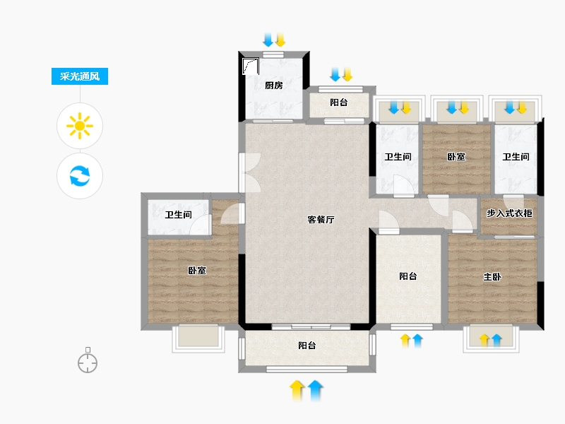 广东省-江门市-江门华发四季-109.42-户型库-采光通风