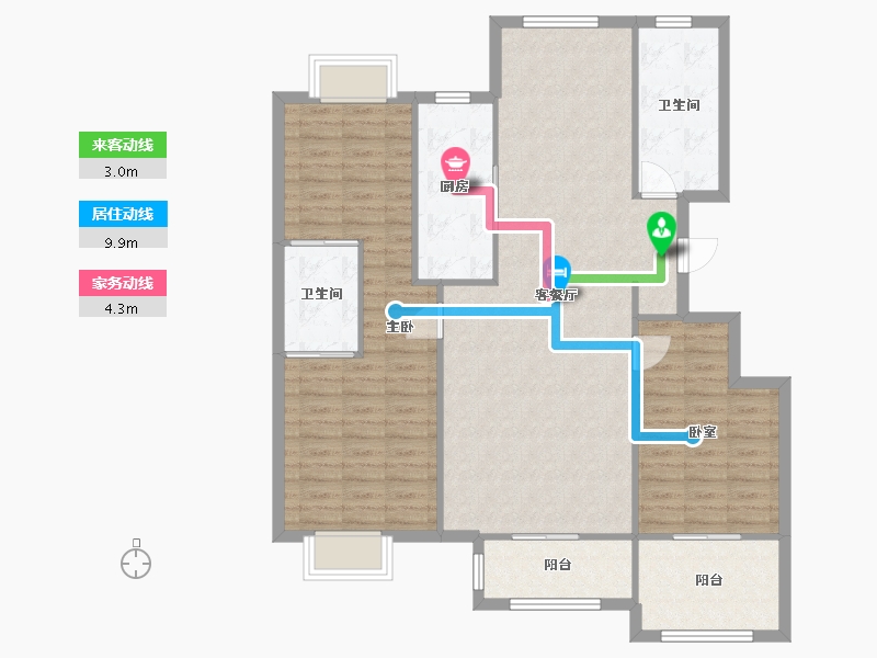 山东省-烟台市-海晟花苑-112.00-户型库-动静线