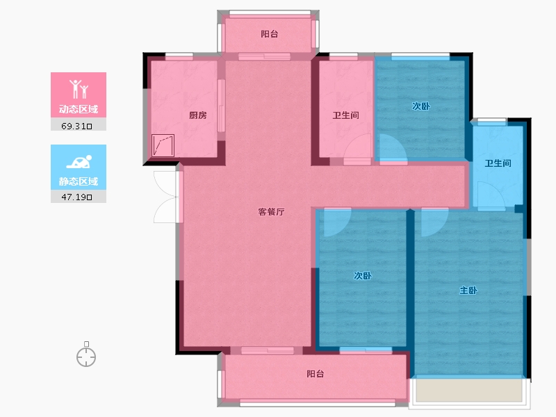 河南省-平顶山市-领创大地城-104.00-户型库-动静分区