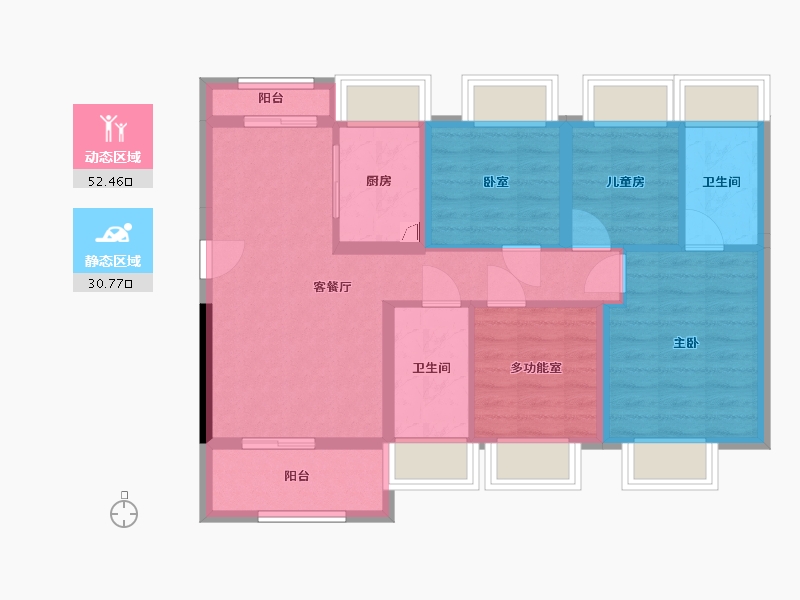 广东省-江门市-碧挂园缤纷四季-90.00-户型库-动静分区